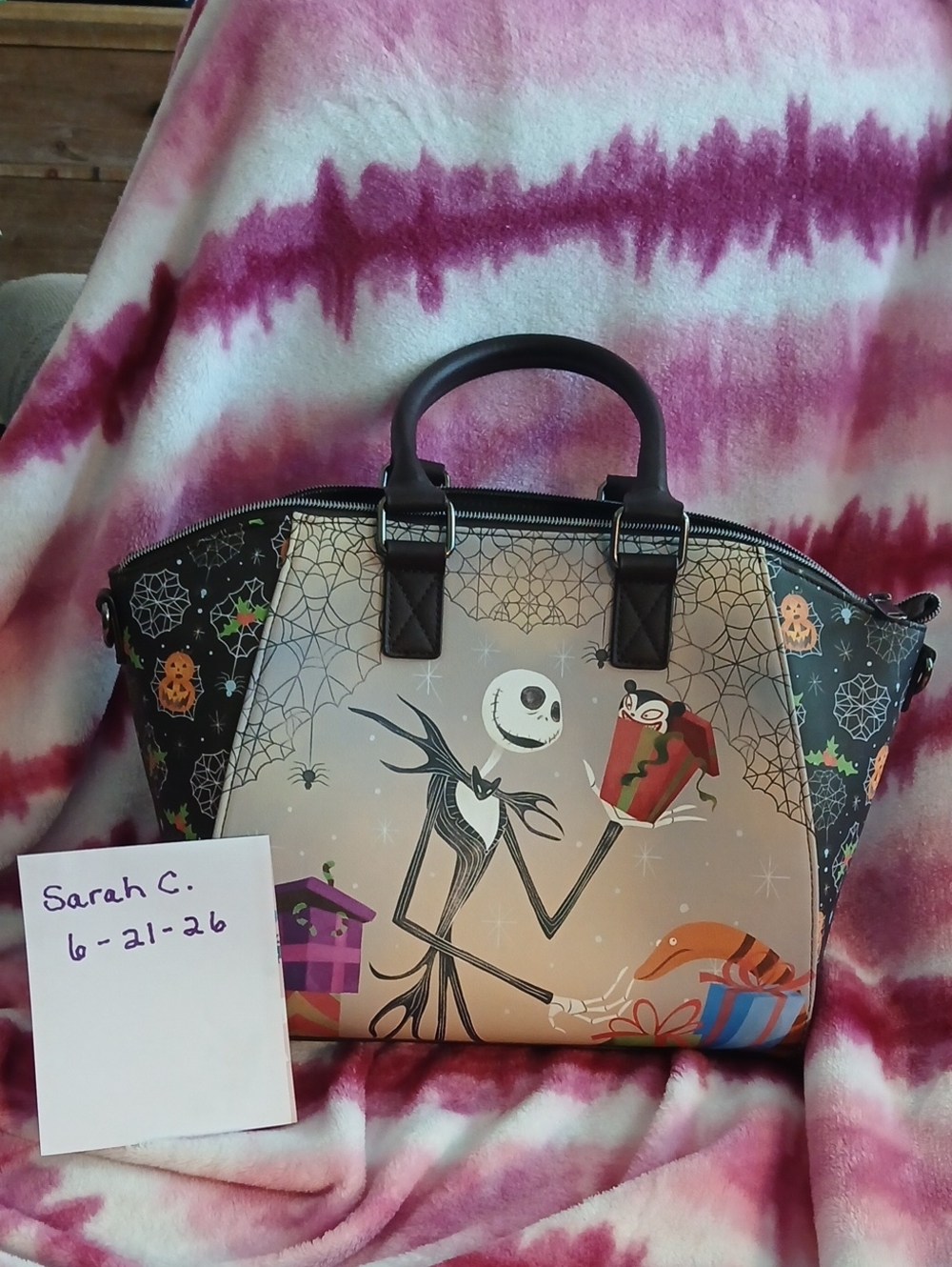 Loungefly Black and Cream Jack Skellington Satchel